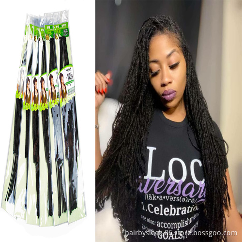 High temperature Micro Afro Soft Dead Lock Crochet Hair Extensions Synthetic Fiber Braiding Faux Locs  synthetic hair extension